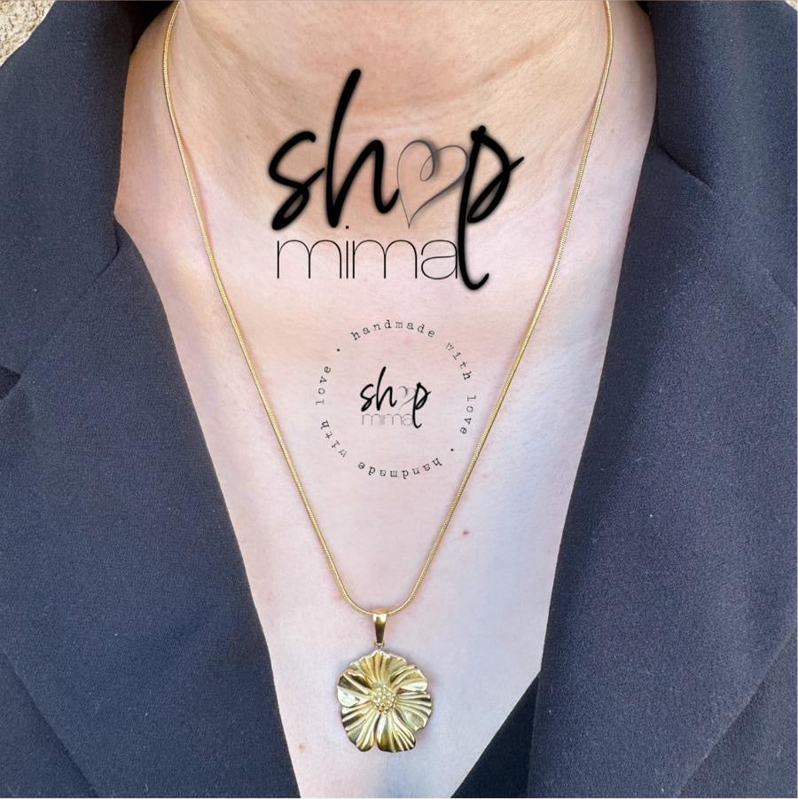 FLOWER DESIGN STAINLESS STEEL NECKLACE