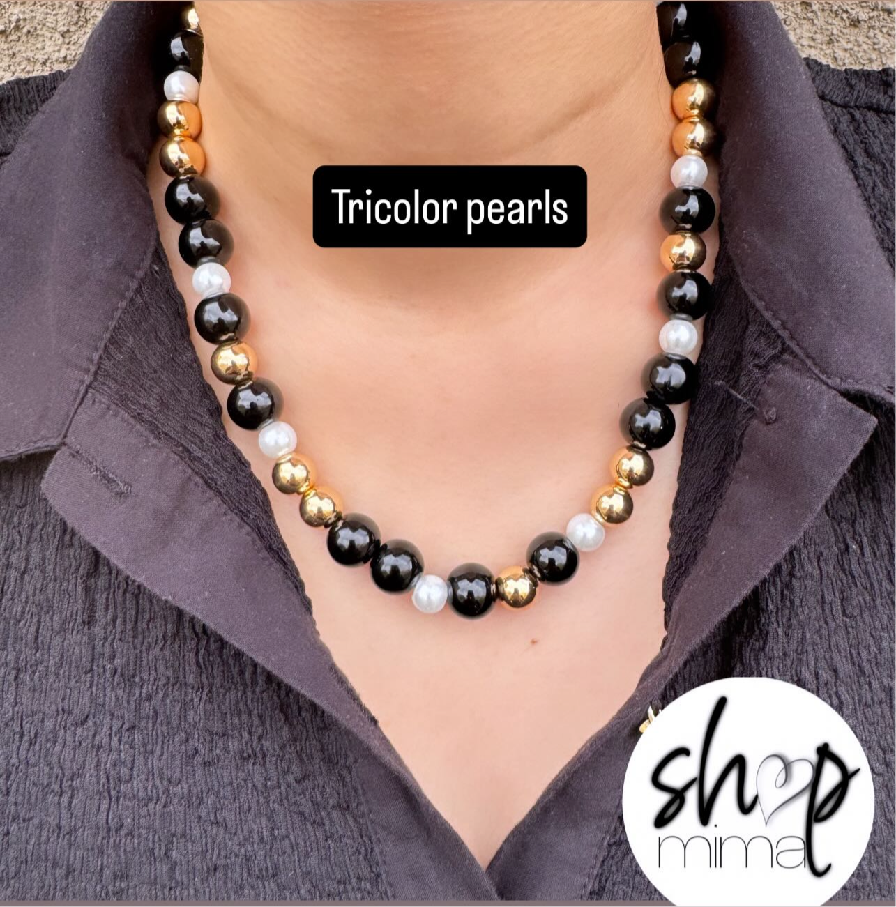 TRICOLOR PEARLS NECKLACE
