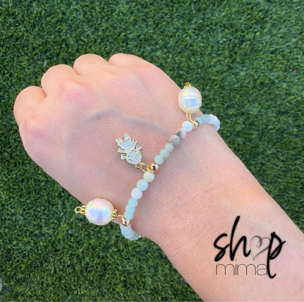 PEARLS CHARMS BRACELET MADE BY TANIAXO