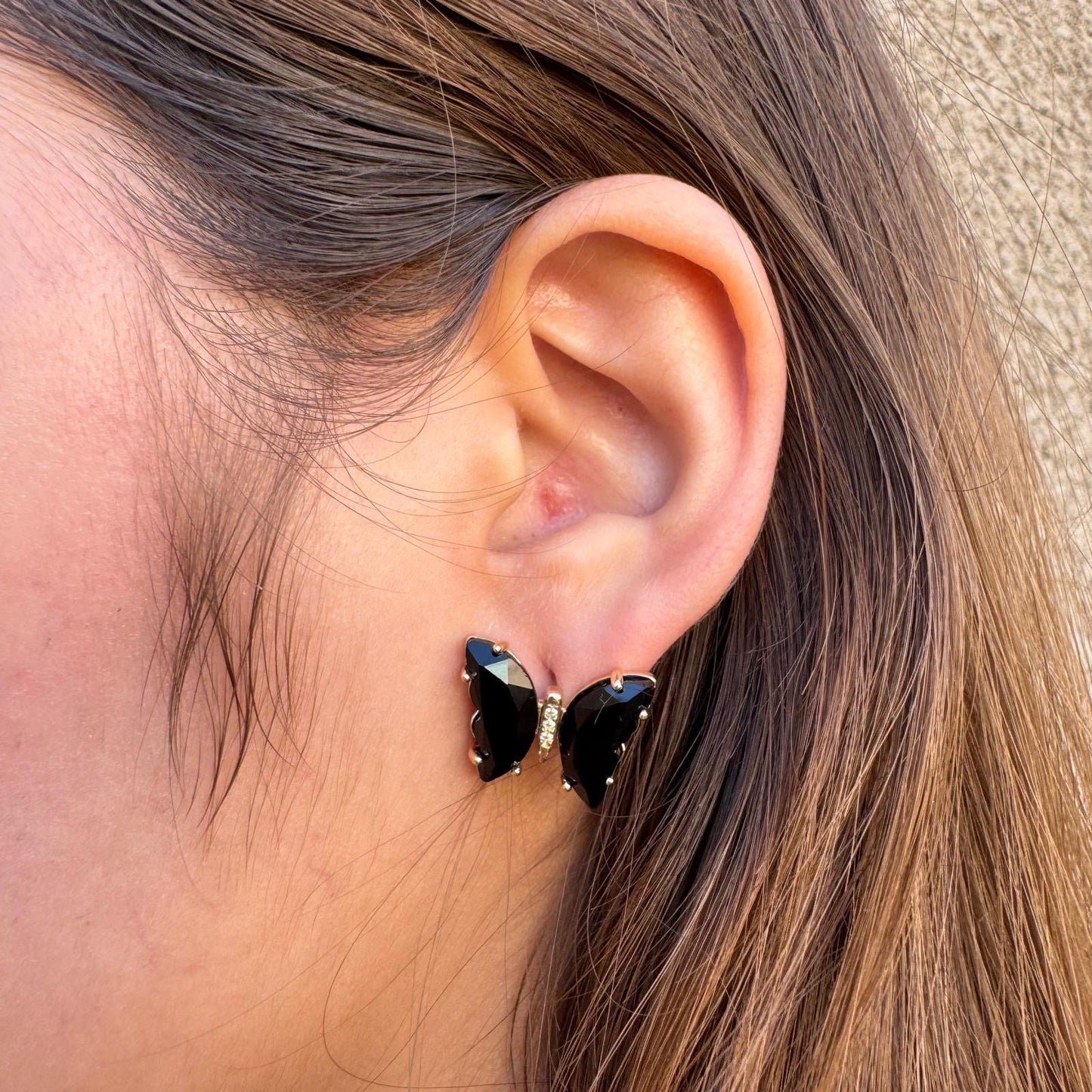 BLACK BUTTERFLY EARRINGS