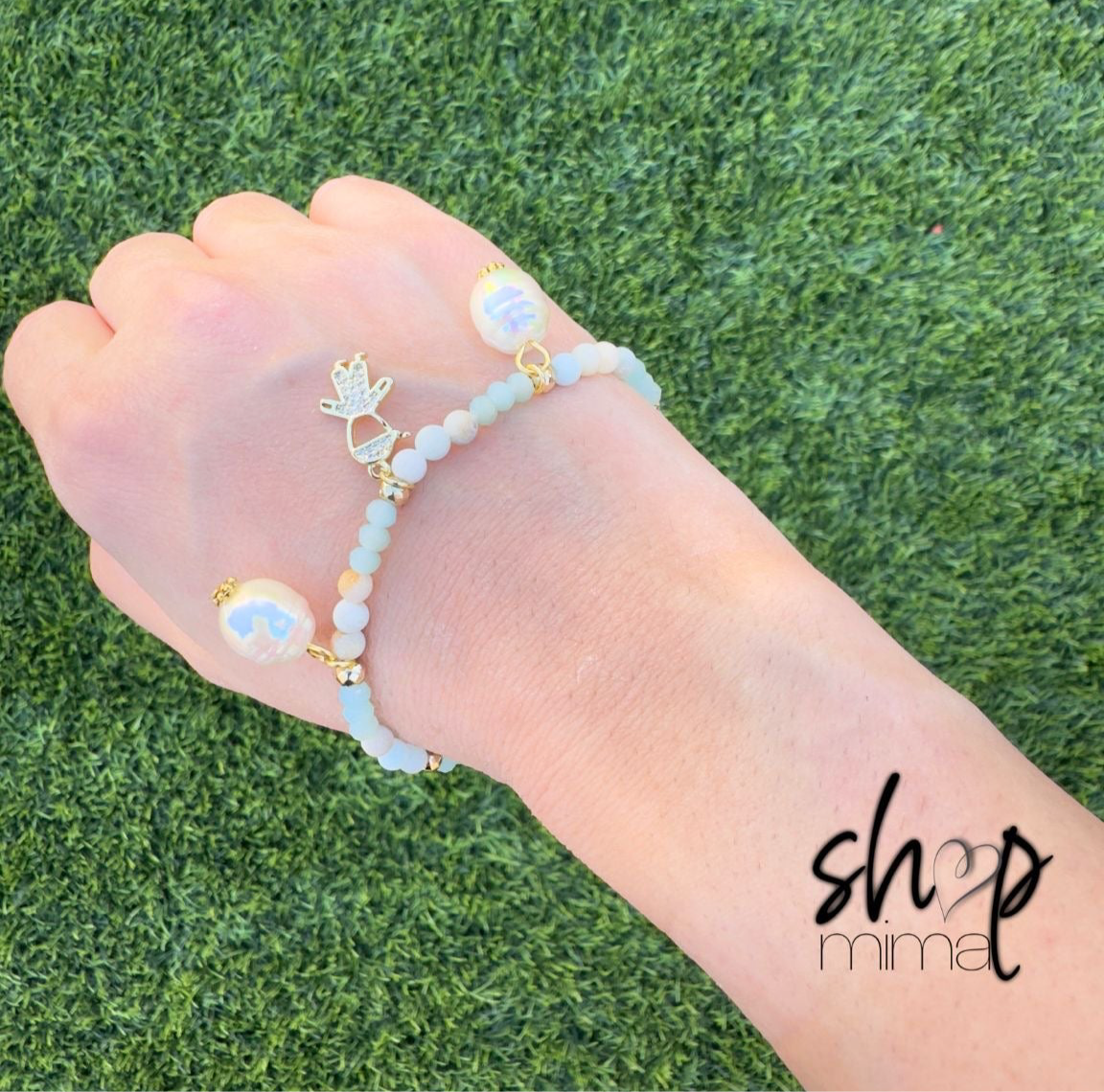 PEARLS CHARMS BRACELET MADE BY TANIAXO