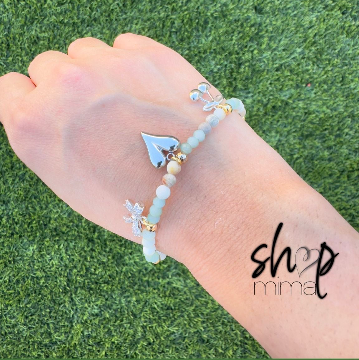 PEARLS CHARMS BRACELET MADE BY TANIAXO