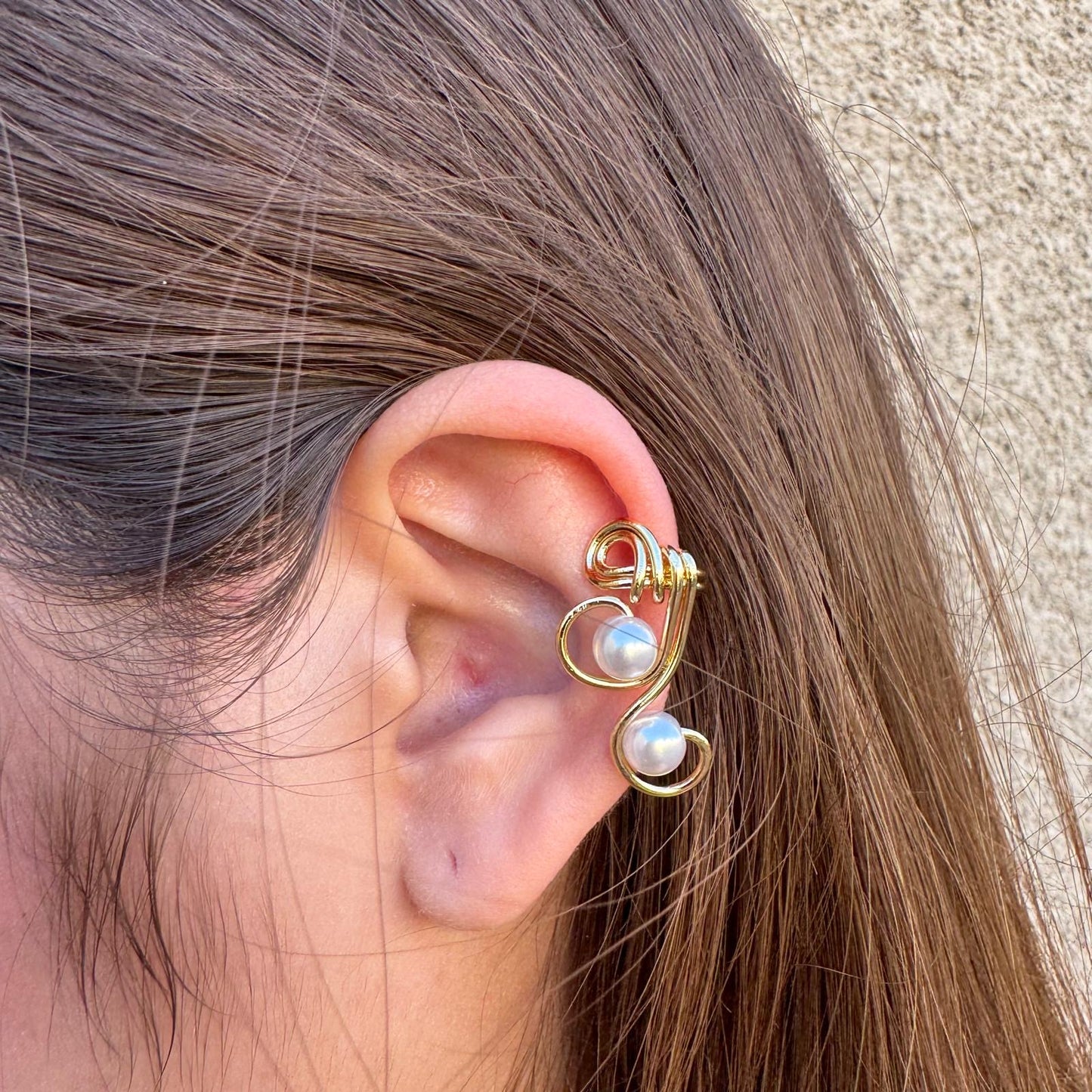 DOUBLE PEARL EAR CUFF INDIVIDUALLY