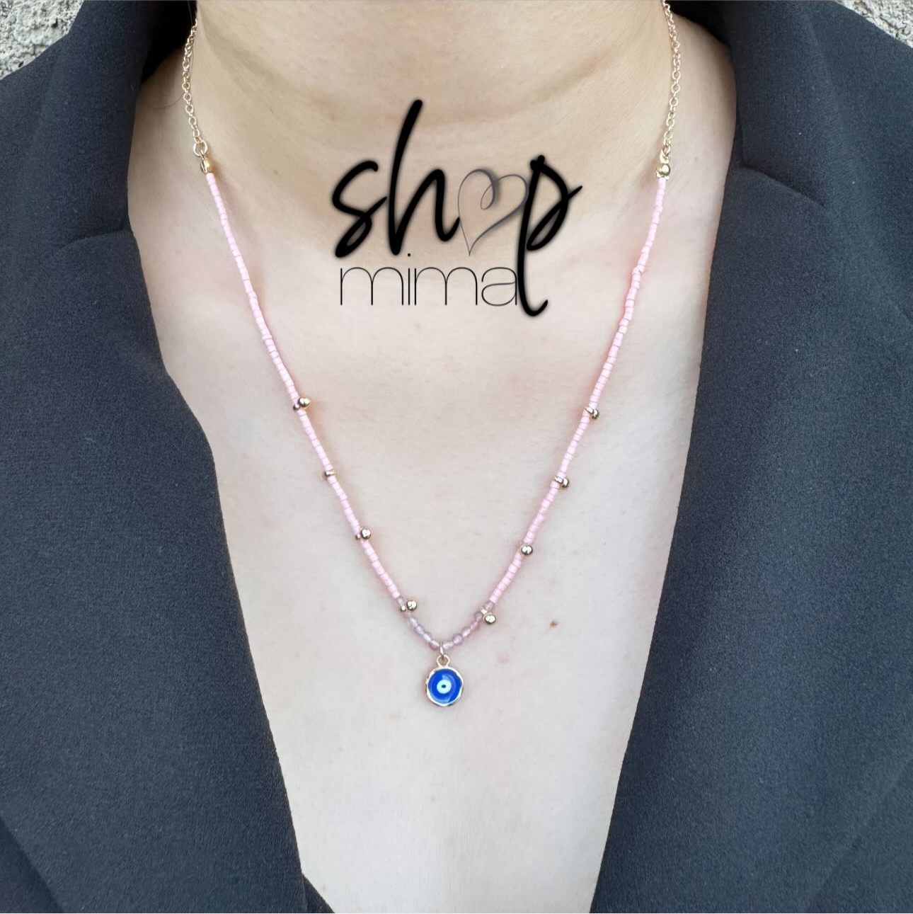 PINK EVIL EYE NECKLACE