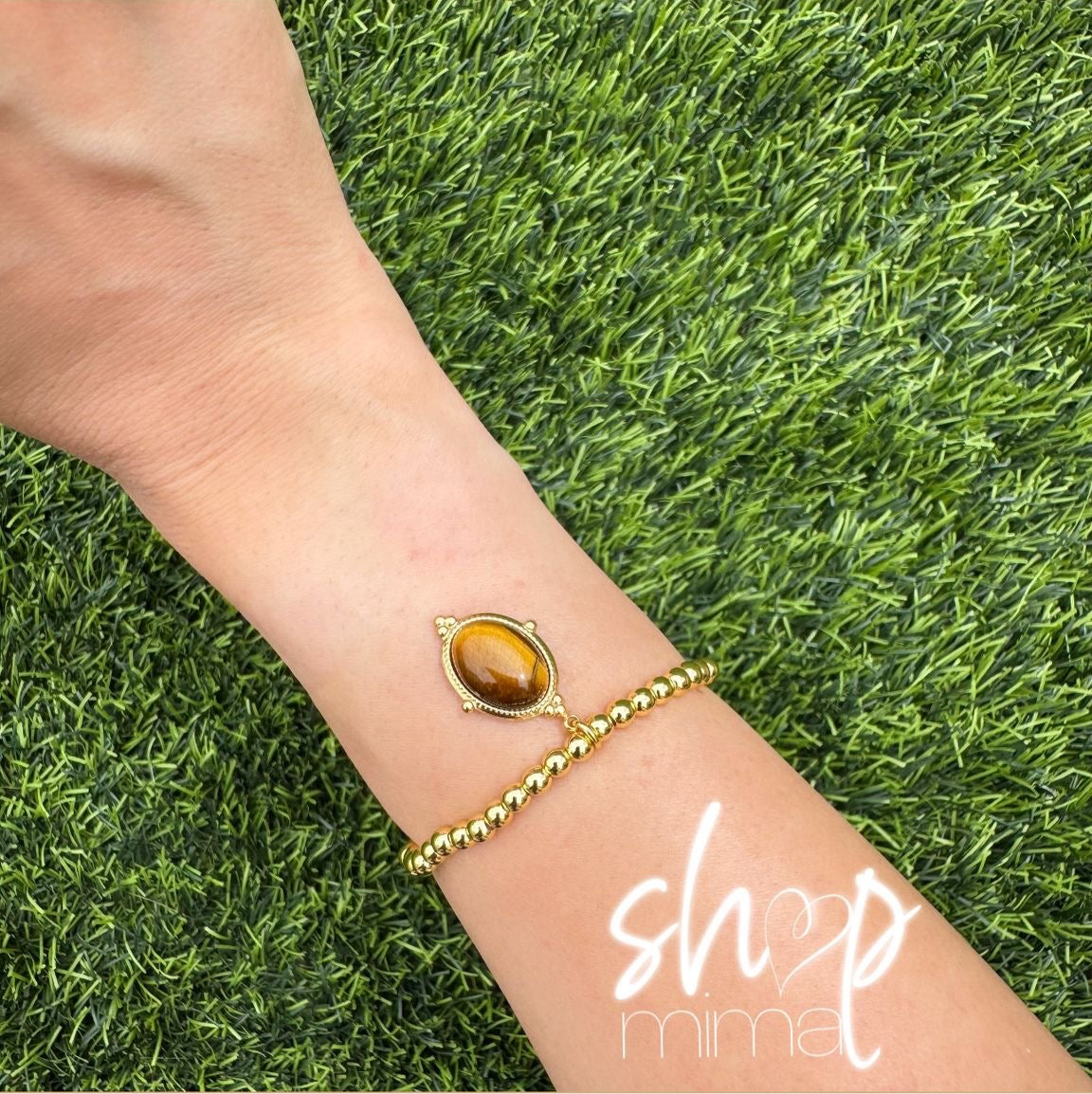 TIGER EYE STAINLESS STEEL BRACELET