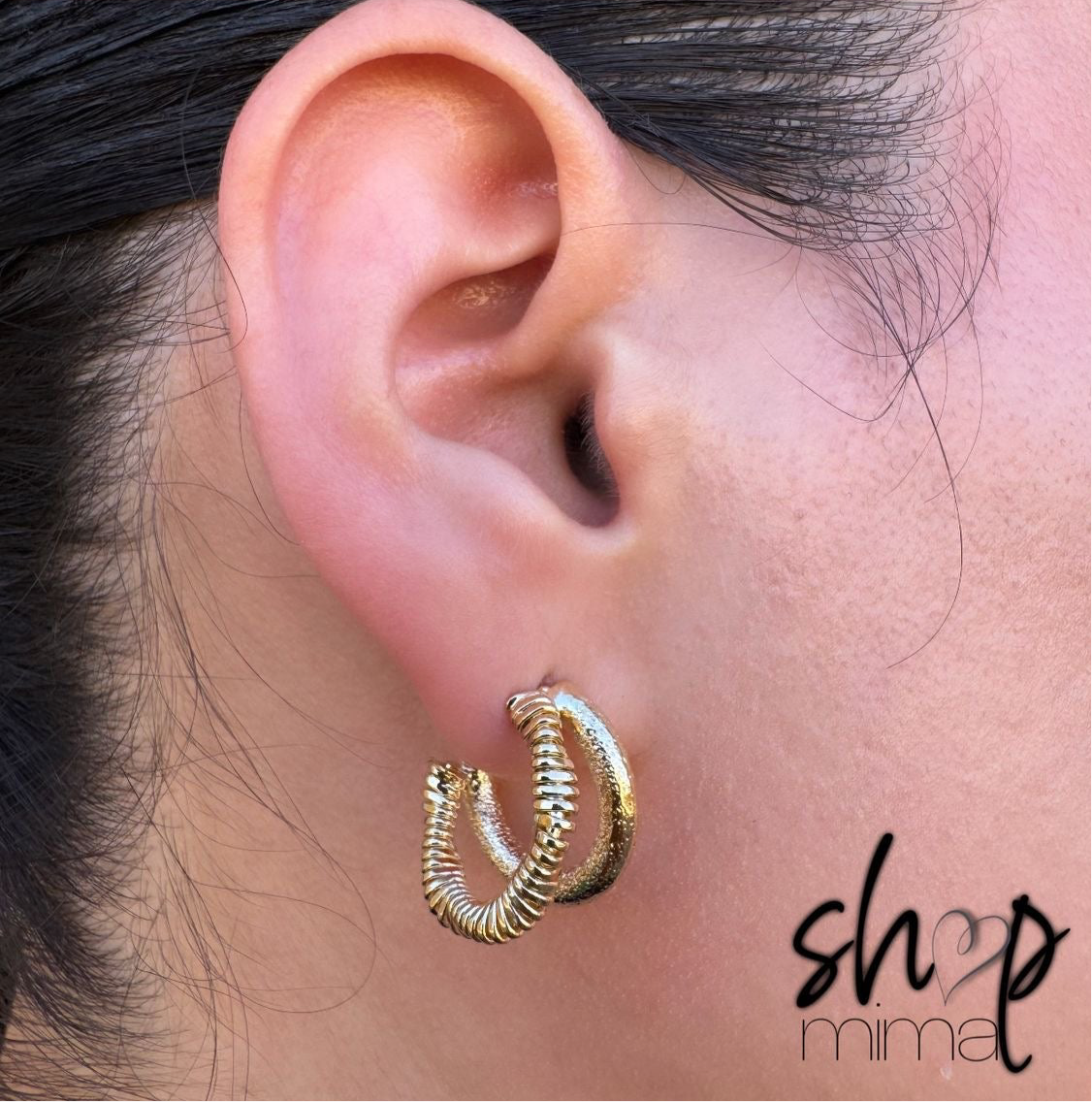 VINTAGE DOUBLE COIL HOOPS EARRINGS