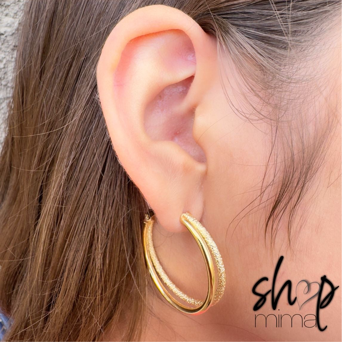 DOUBLE JASPER HOOP EARRINGS