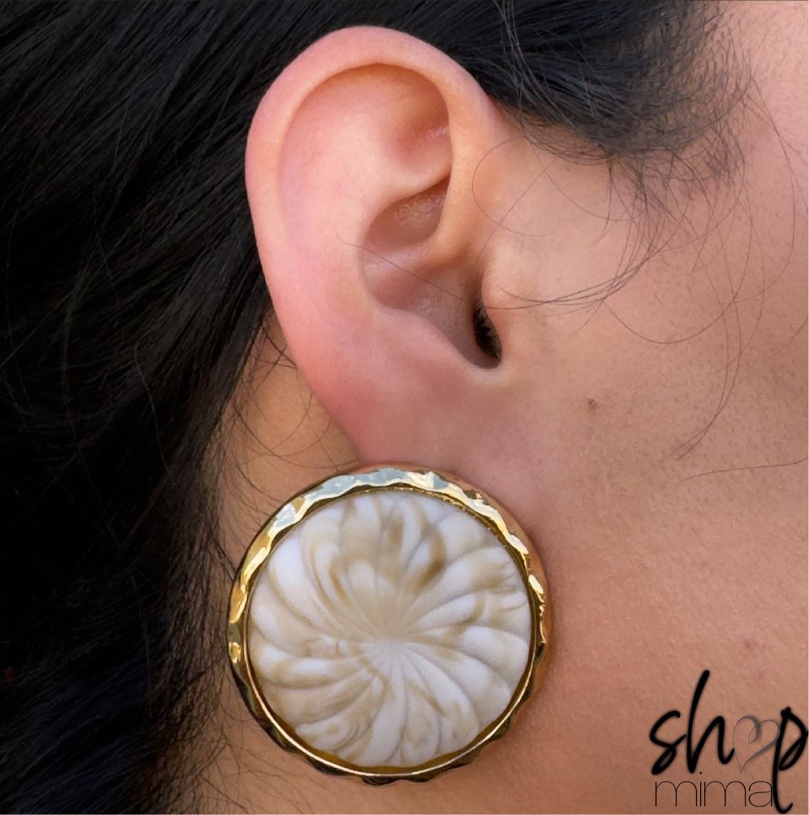 BROWN MARBLES EARRINGS