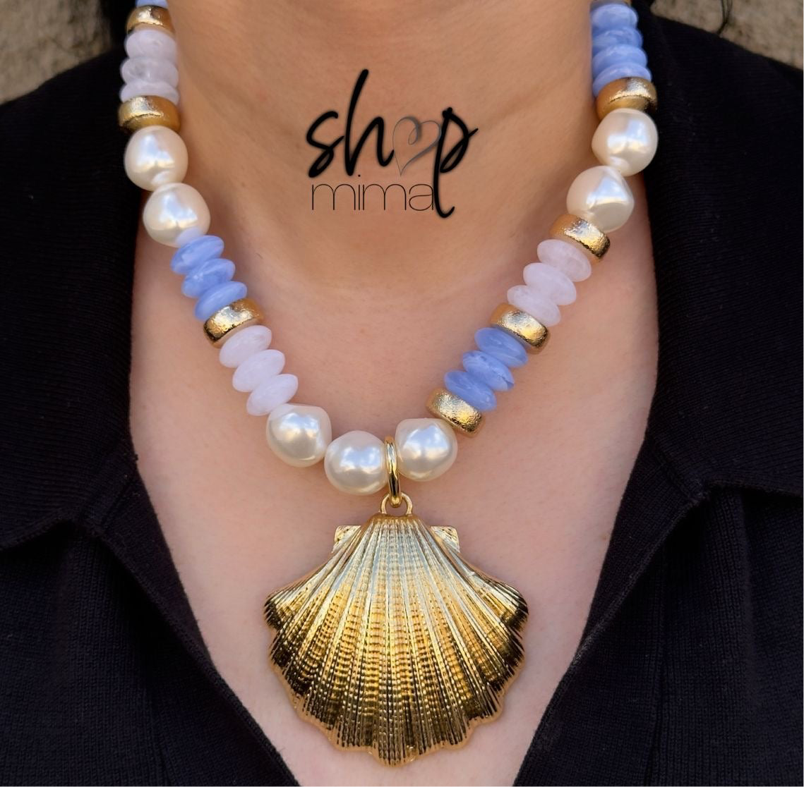 PERLAS AZUL DEL MAR NECKLACE BY TANIAXO