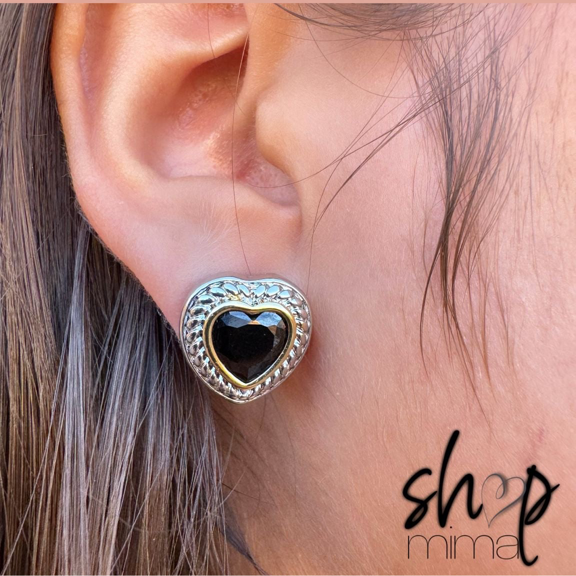 STONE HEART EARRINGS