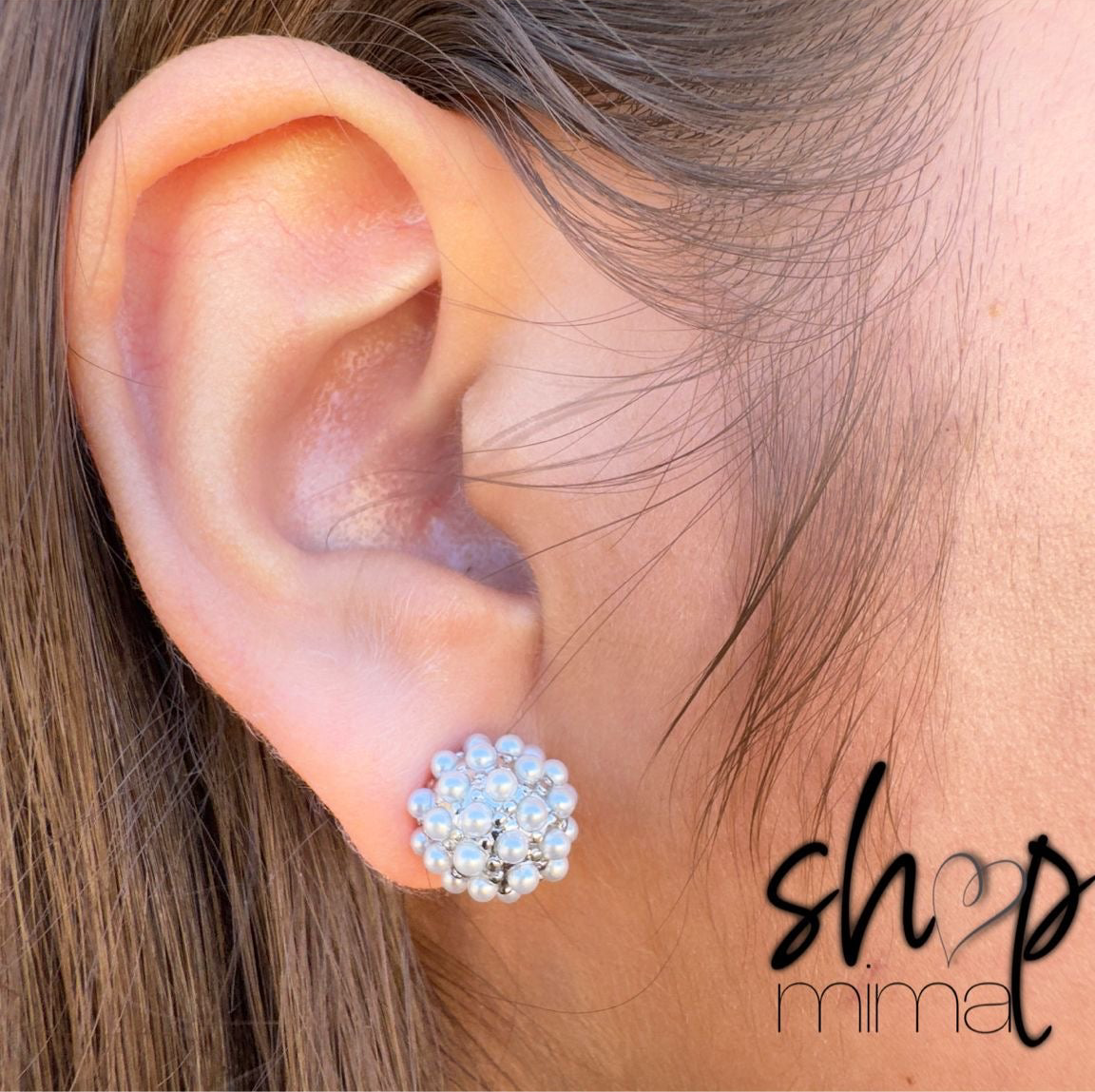 ZIRCONIA BALL PEARLS EARRINGS