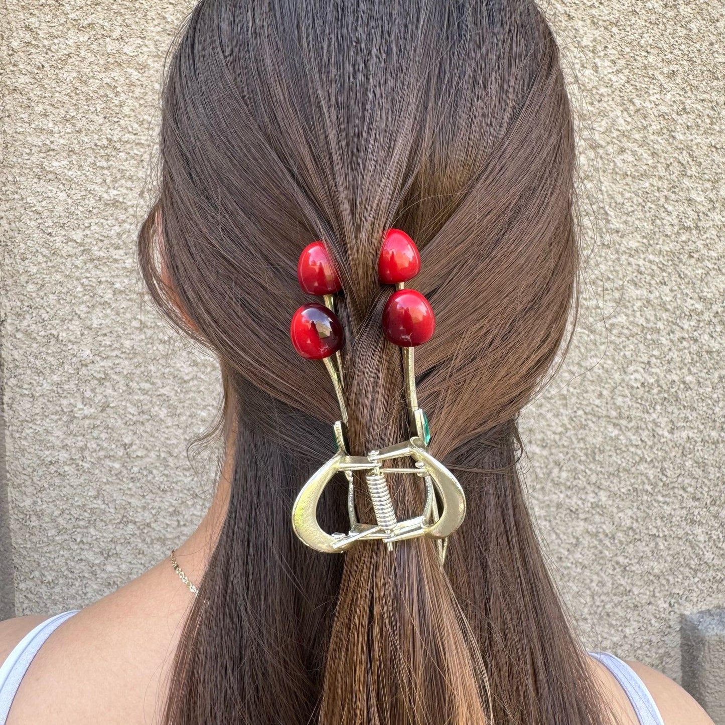 CHERRY METAL HAIR CLIP