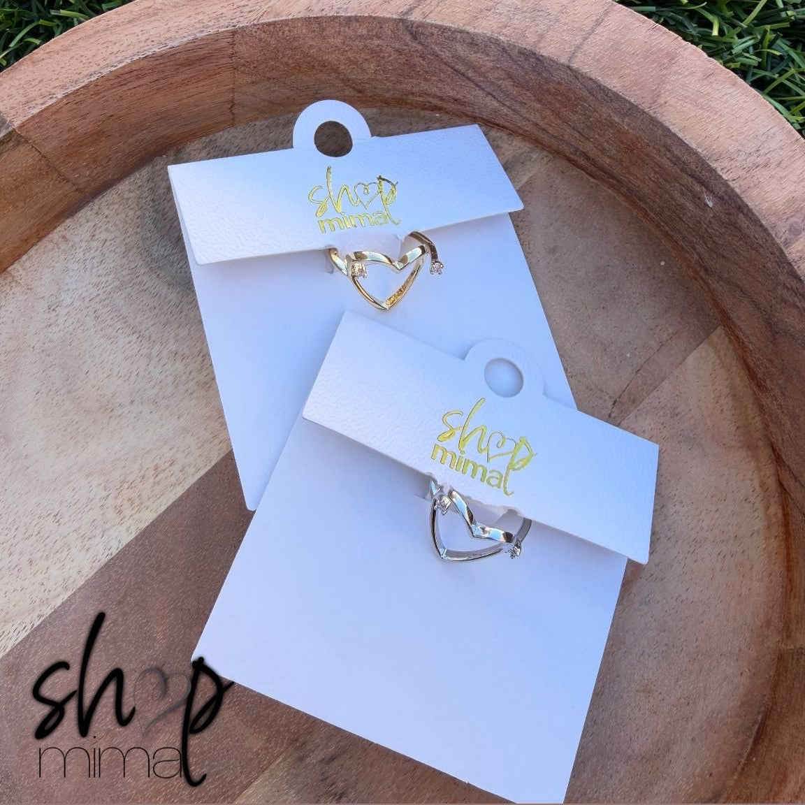 OPEN HEART ZIRCONIA RING ADJUSTABLE