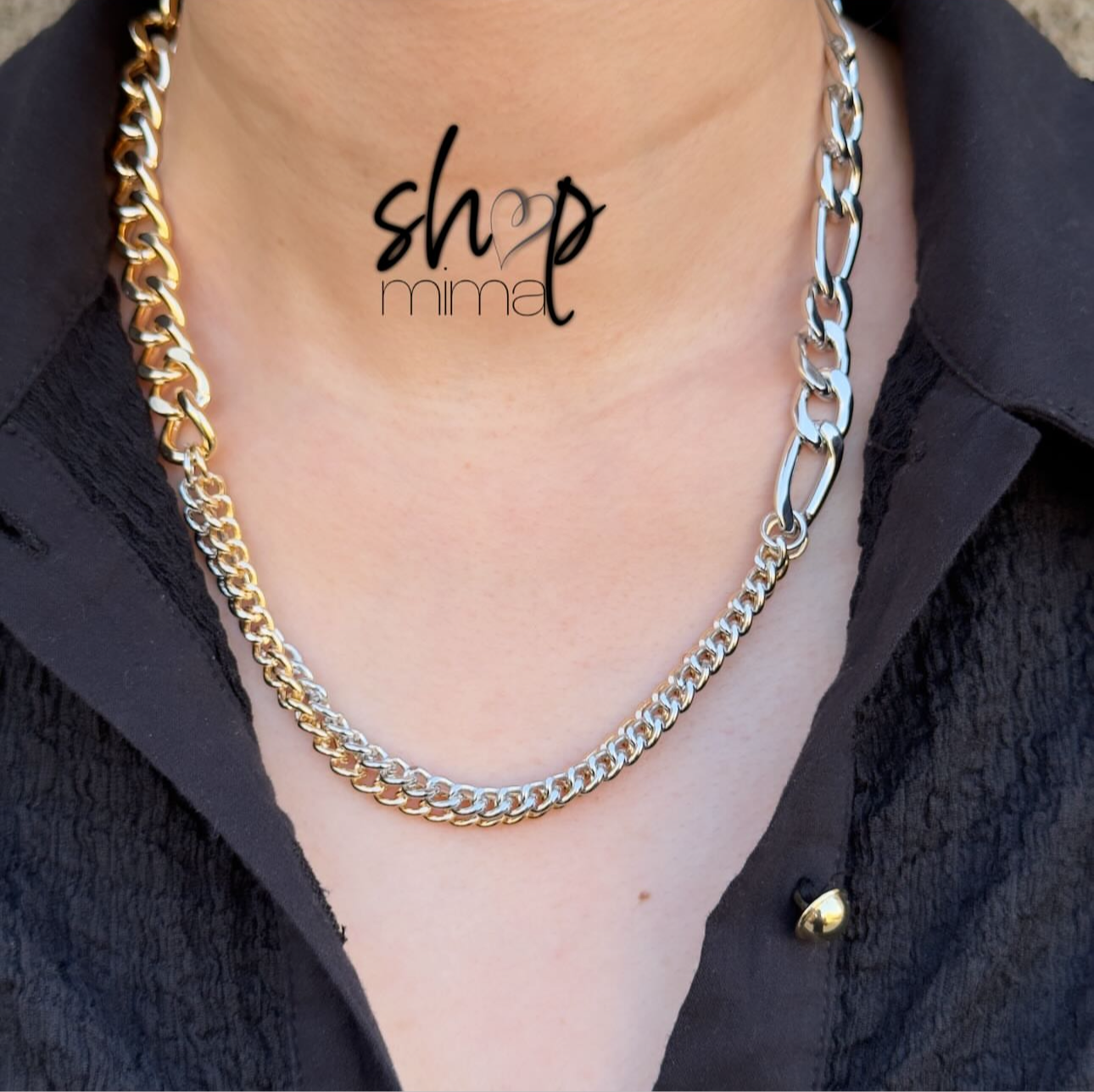 STREET STYLE MIXED METALS NECKLACE