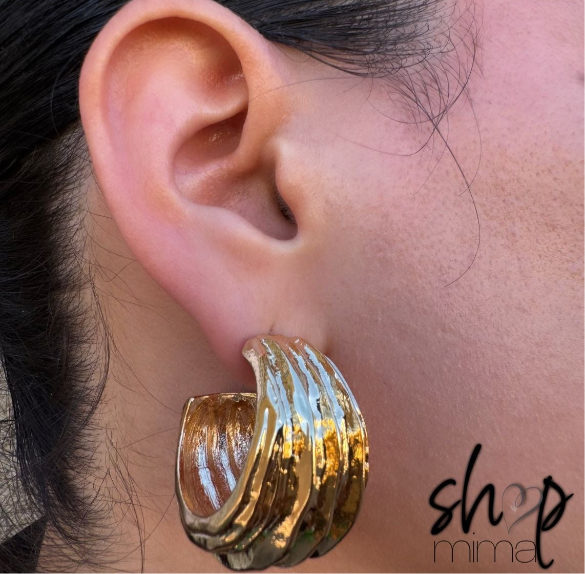CHUNKY GOLD HOOPS EARRINGS