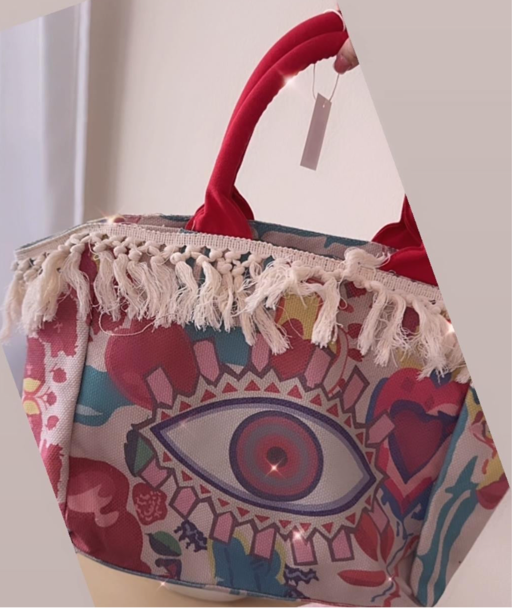 BEACH TOTE EVIL EYE