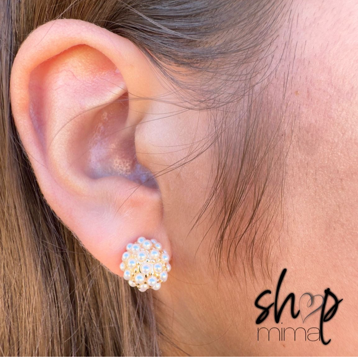 ZIRCONIA BALL PEARLS EARRINGS
