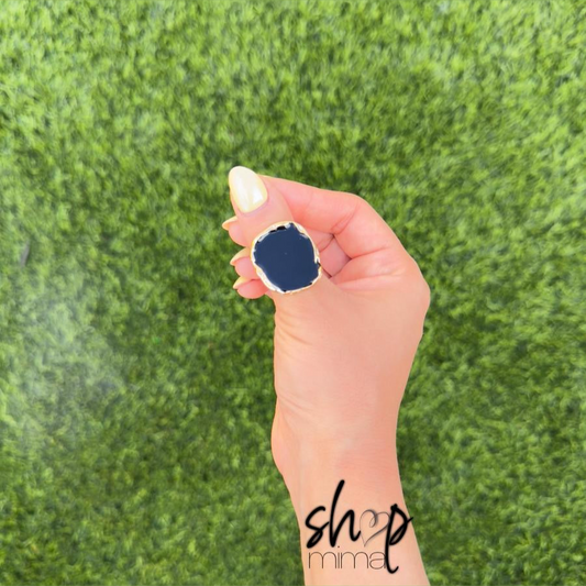 BLACK STONE RING SIZE 7