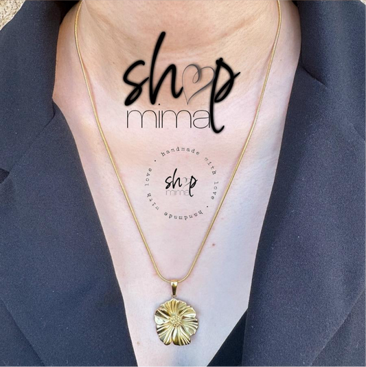FLOWER DESIGN STAINLESS STEEL NECKLACE