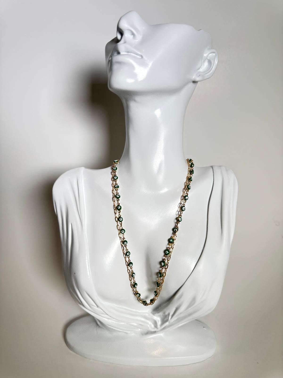 GREEN EVIL EYE NECKLACE