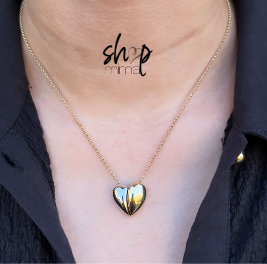 OFELIA HEART MIXED METALS NECKLACE