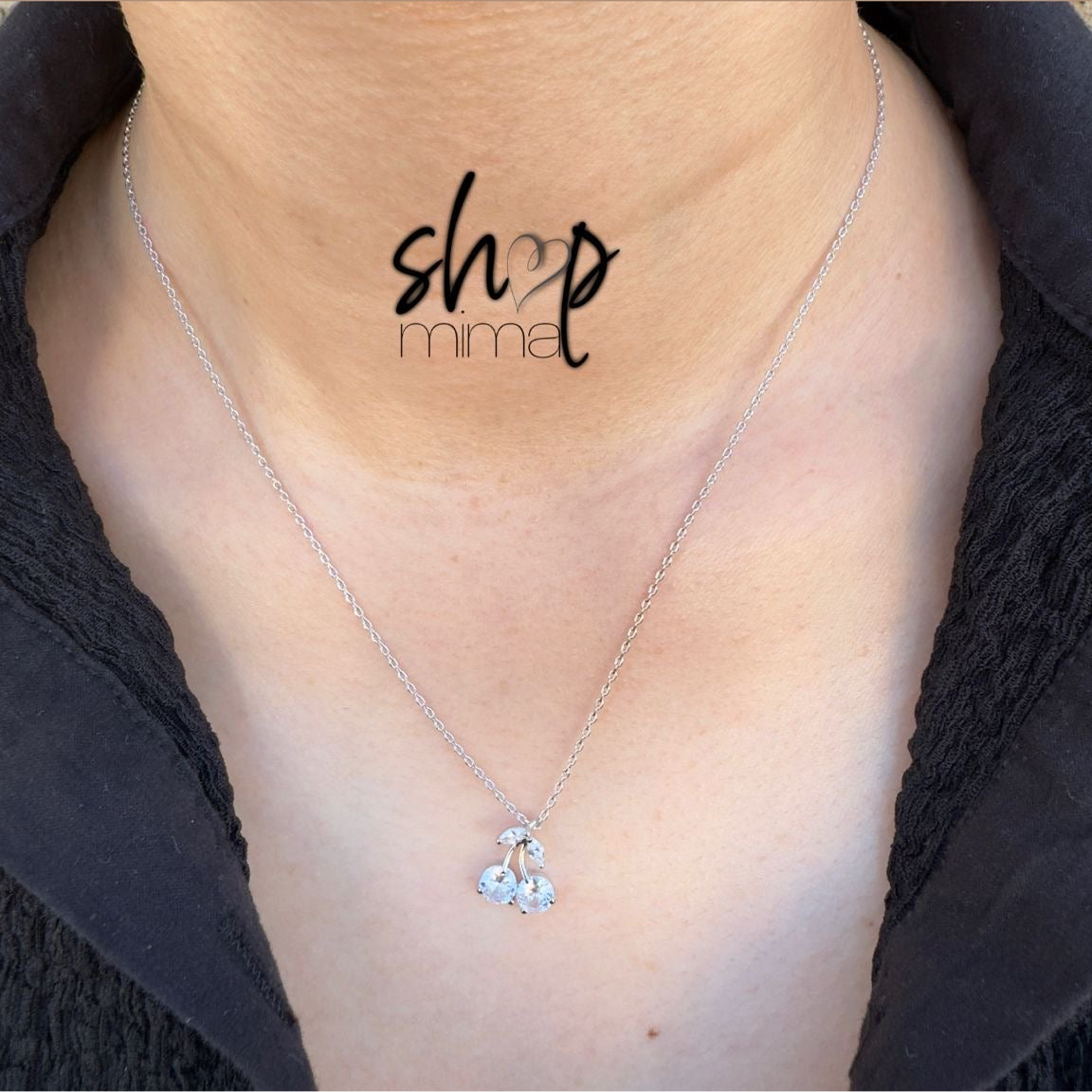 DAINTY CHERRY ZIRCONIA NECKLACE