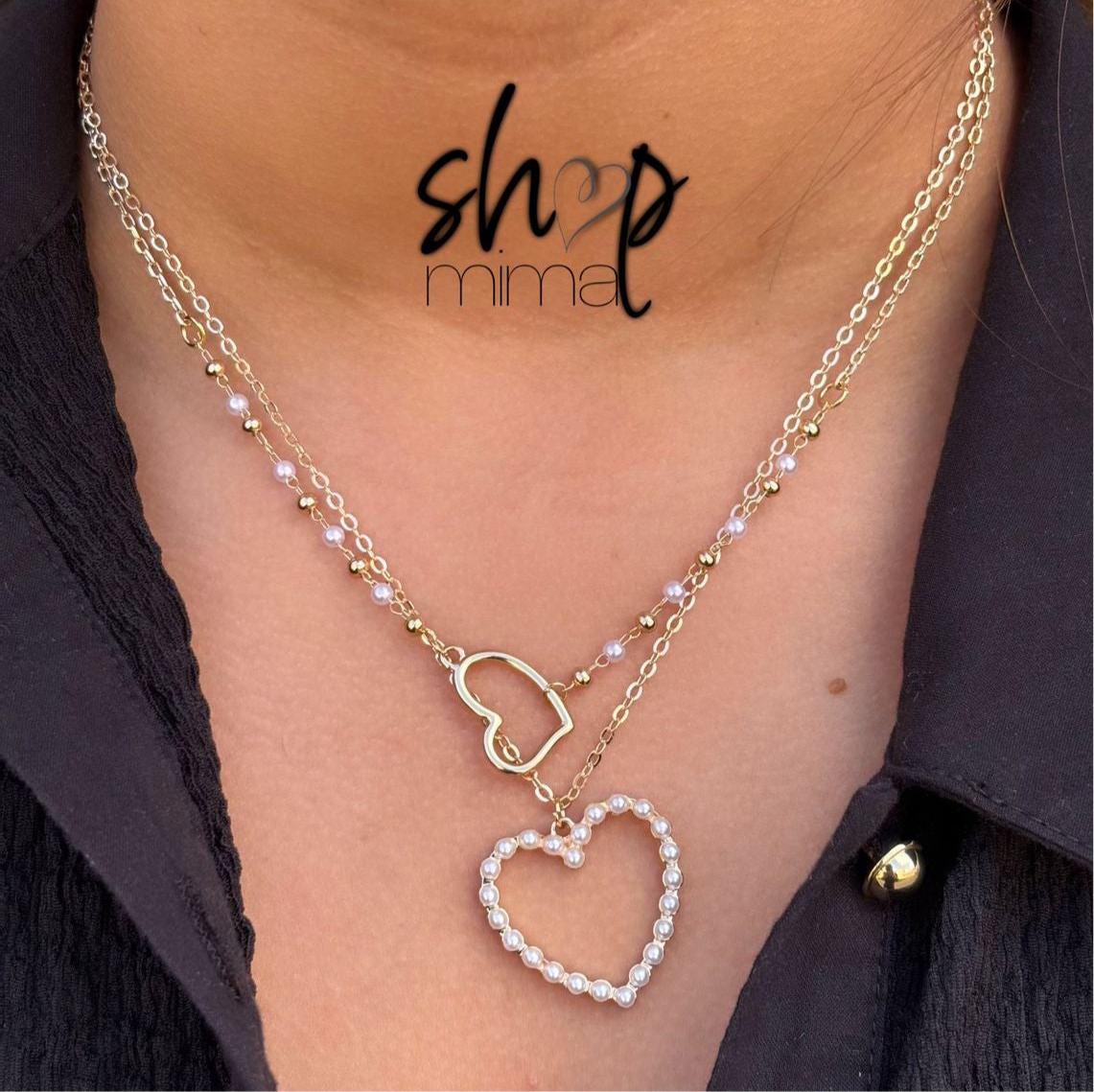OPEN HEART LAYERED NECKLACE