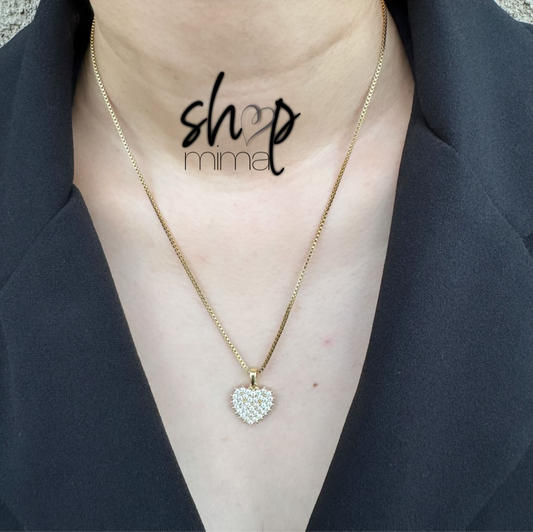 FULL ZIRCONIA TINY HEART NECKLACE