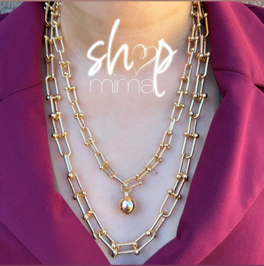 SAMIRA DOBLE LAYERED SET WITH EARRINGS NECKLACE