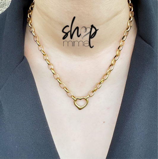 COIL HEART NECKLACE STAINLESS STEEL