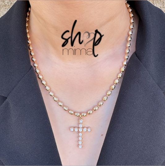 PEARL CROSS NECKLACE