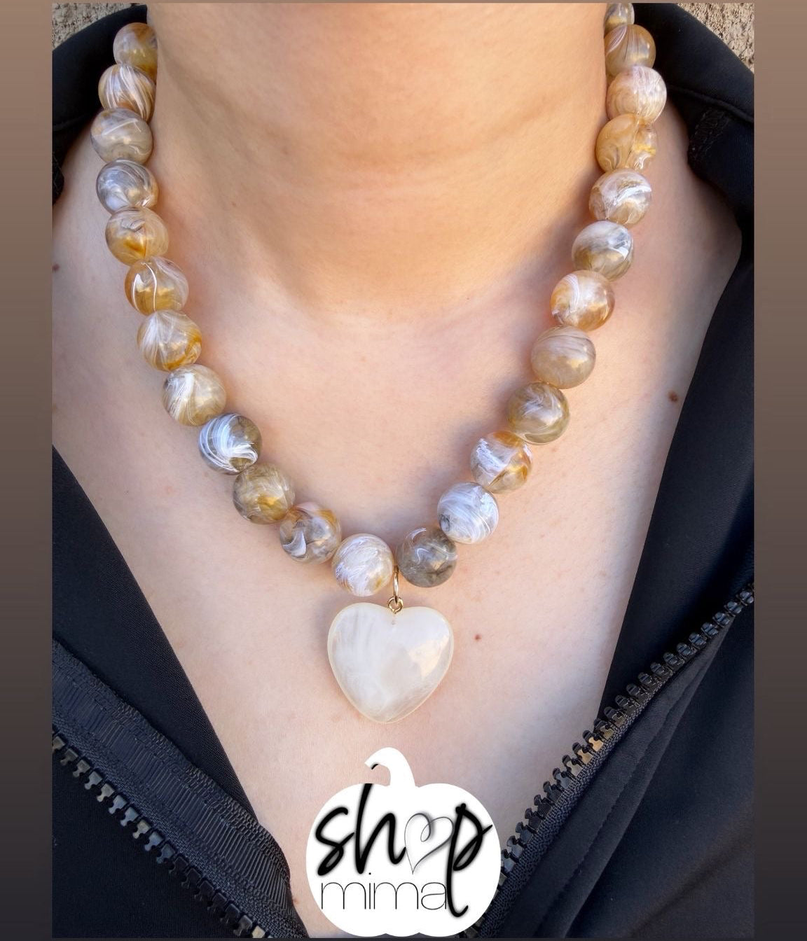 MARBLES HEART NECKLACE