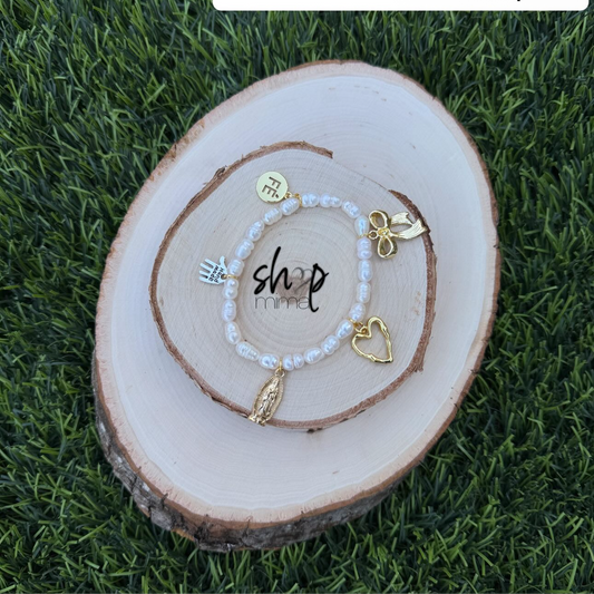 FE BOW FRESH WATER PEARL BRACELET MADE BY TANIAXO