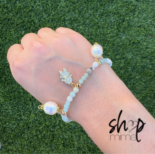 PEARLS CHARMS BRACELET MADE BY TANIAXO