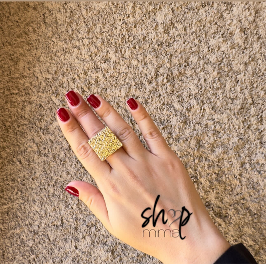 TEXTURED SQUARE RING ADJUSTABLE