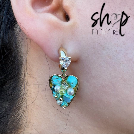 CORAZON DE PIEDRA TURQUESA EARRINGS