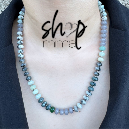 GREY EARL NATURAL GEMSTONE NECKLACE