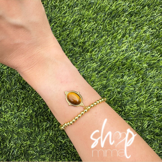 TIGER EYE STAINLESS STEEL BRACELET