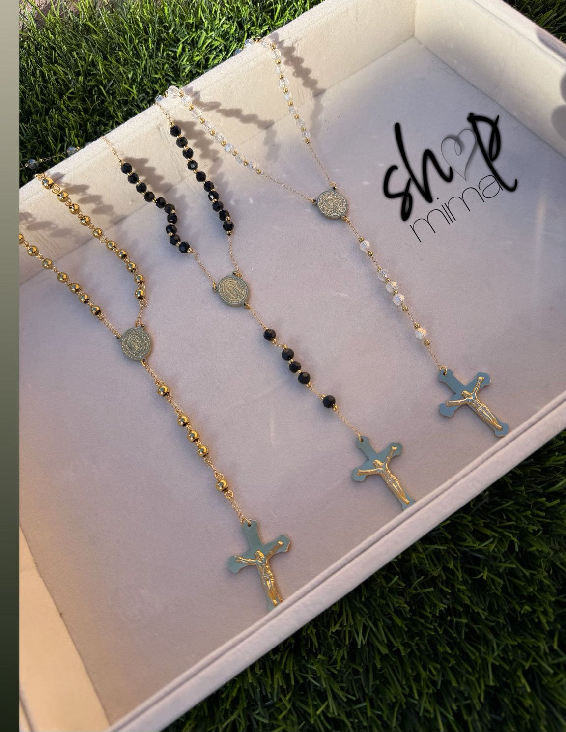 FULL STAINLESS STEEL ROSARIOS NECKLACE