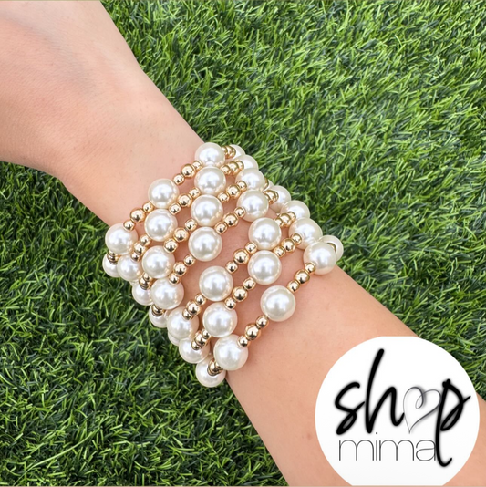 GRETZEL PEARL BRACELET SET OF 2
