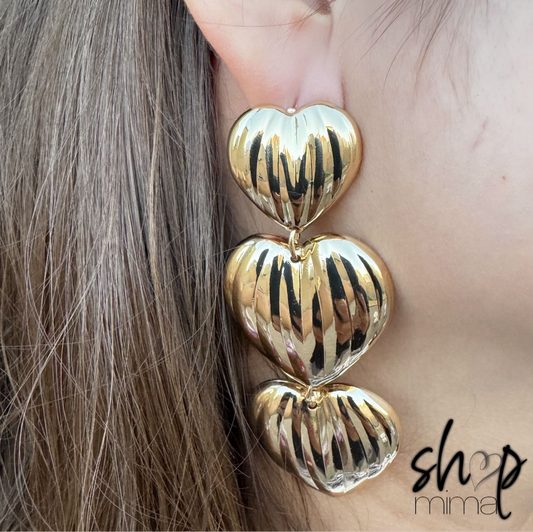 TRIPLE HEART EARRINGS