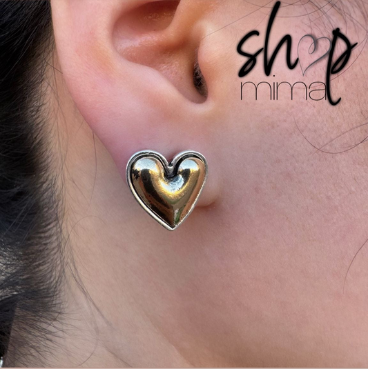 VINTAGE WASHED HEART EARRINGS