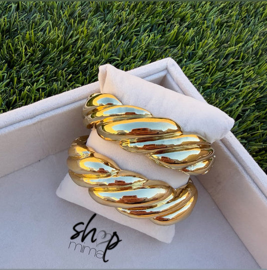 CHUNKY TWISTED BANGLE 1 PIECE BRACELET