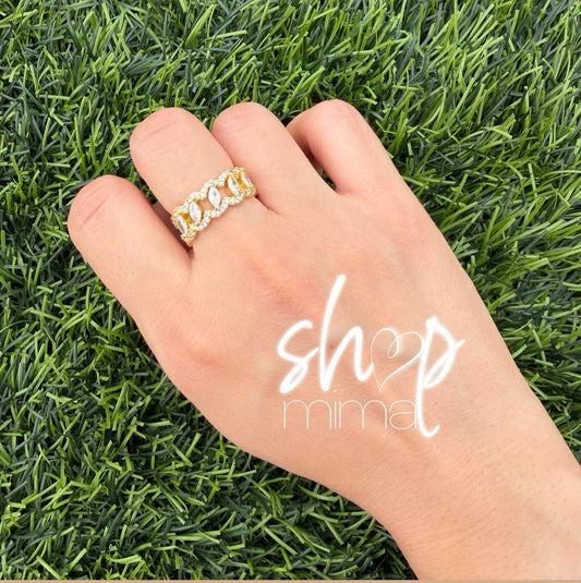 LIZZ ZIRCONIA RING ADJUSTABLE