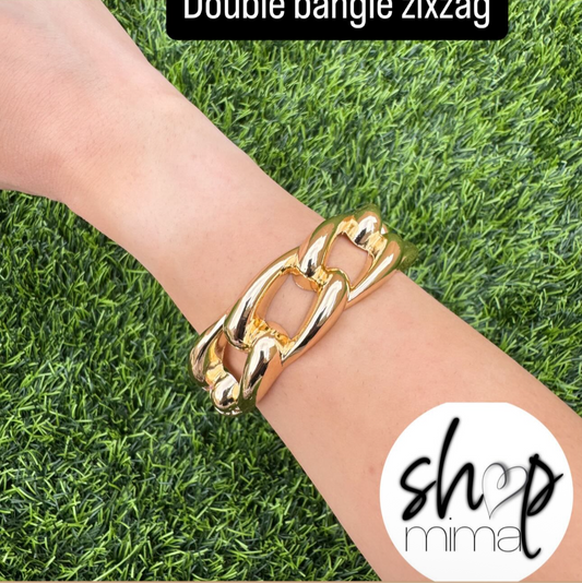 DOUBLE BANGLE ZIXZAG BRACELET