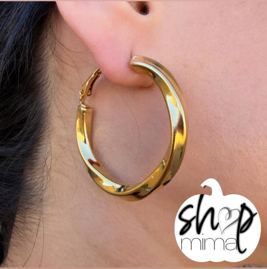 ESPIRAL HOOPS EARRINGS STAINLESS STEEL