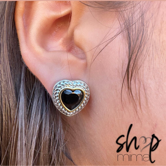 STONE HEART EARRINGS