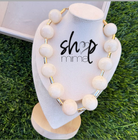 CHUNKY BEADS MARBLE NECKLACE