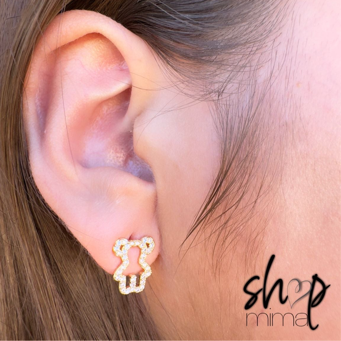 OUTER ZIRCONIA BEAR EARRINGS