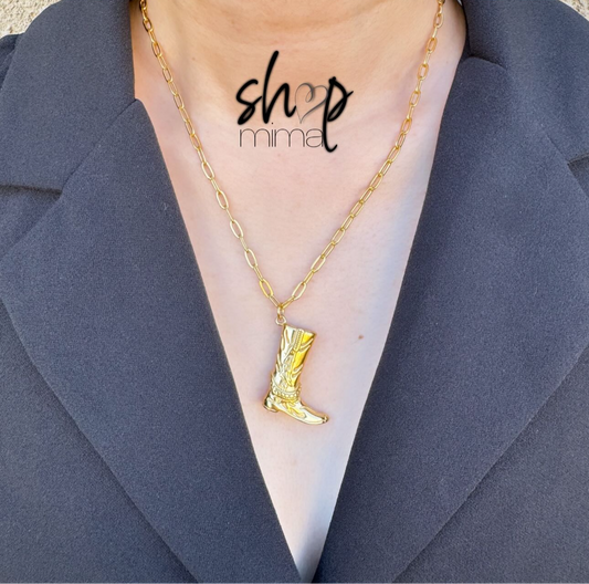BOTA EN ACERO LONG CHAIN NECKLACE MADE BY TANIAXO